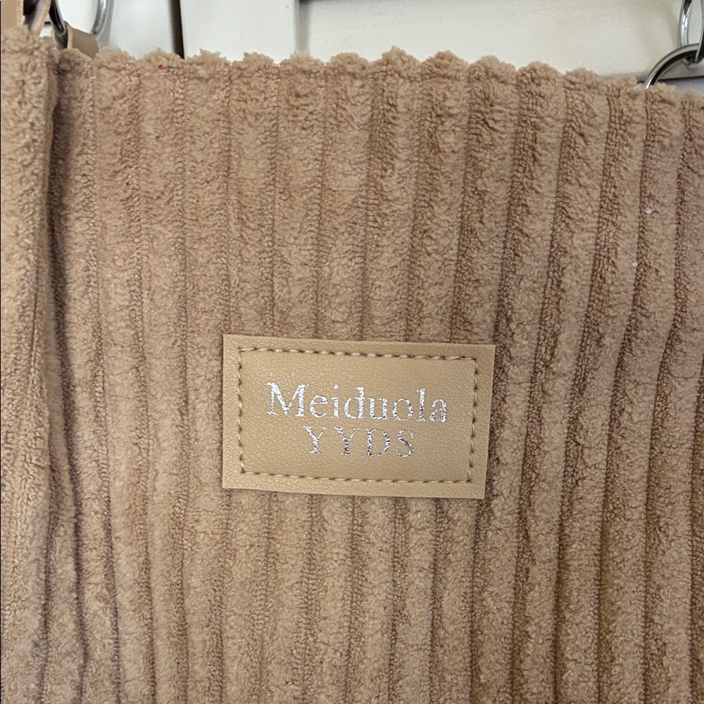 Meiduola YYDS Women's plush light weight corduroy Tan Shoulder Bag - Picture 2 of 5